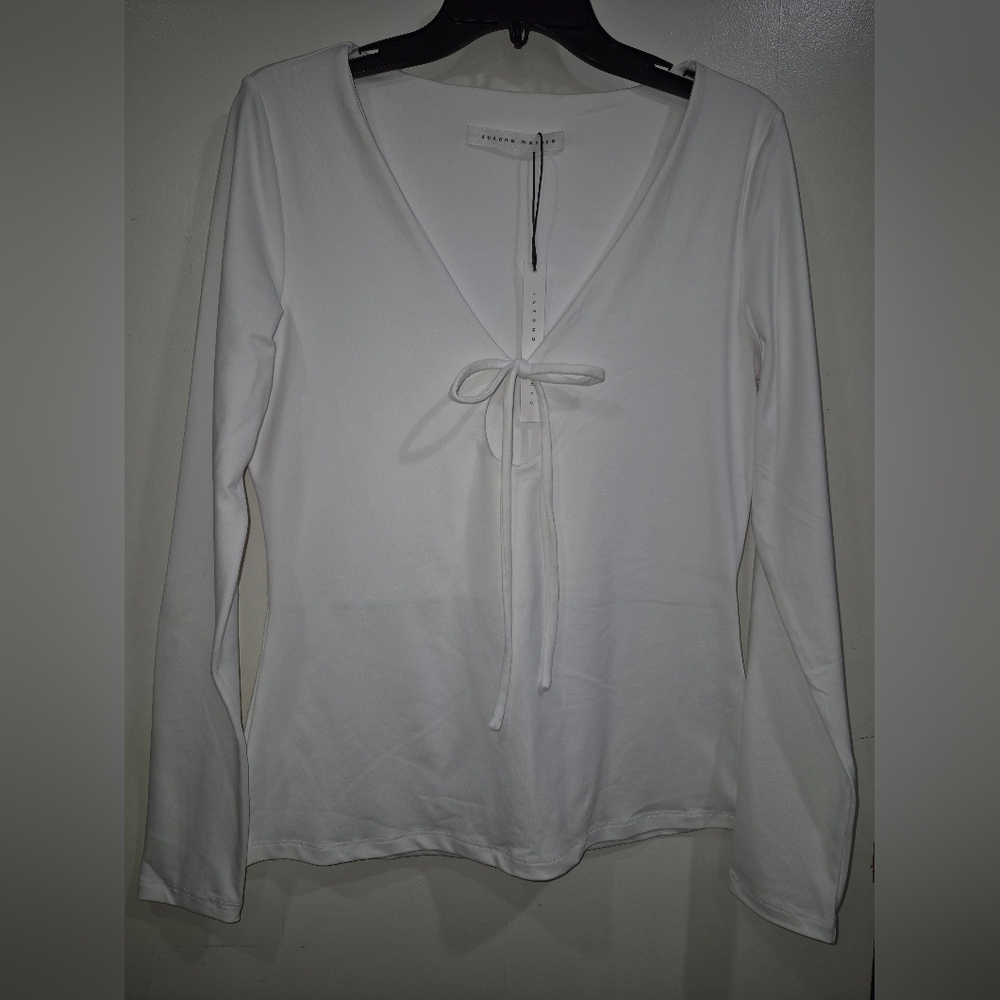 Susana Monaco Long Sleeve V-Neck Top NWT